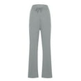 thumbnail image 5 of ITSAME Womens Straight Leg Pants, High Waisted Pull-On Casual Business Slim Flare Trousers Gray M, 5 of 5