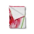 thumbnail image 2 of Saying Soft Flannel Fleece Throw Blanket, Watercolor Style Watermelon Slice with Eat Feel Text, Cozy Plush for Indoor and Outdoor Use, 50" x 70", Pink Black, by Ambesonne, 2 of 6