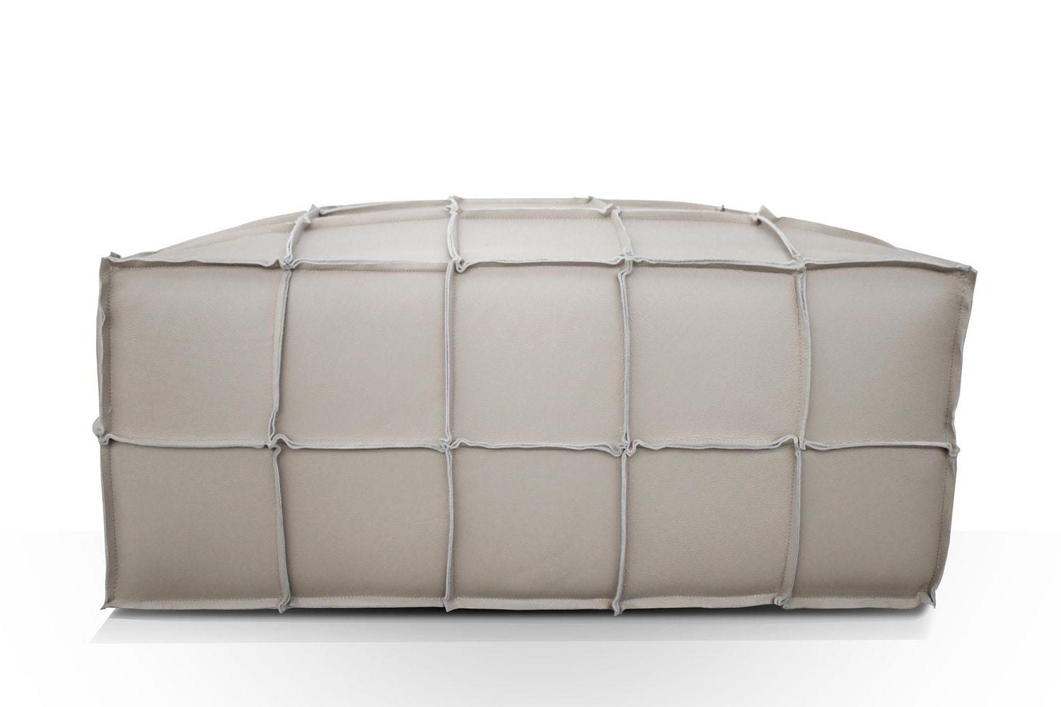 Topline Home Furnishings Ottoman, Black 100% Top Grain Leather