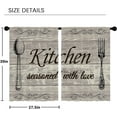 thumbnail image 2 of Farmhouse Rustic Kitchen Curtains Brown Vintage Fork Spoon Retro Small Short Cafe Window Curtains Country Farm Wooden Rod Pocket Bathroom Window Drapes Treatment Tier Curtains (27.5x39 Inch), 2 of 6