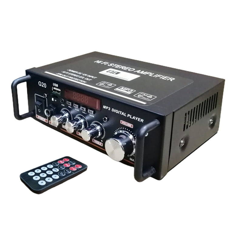 cdar G20 Power Amplifier 2.0 Channel Bluetooth-compatible 5.0 110V/220V  Dual Source Input Volume Adjustment Display Function Metal Wireless HIFI  Digital Amplifier for Home Power Amplifier 