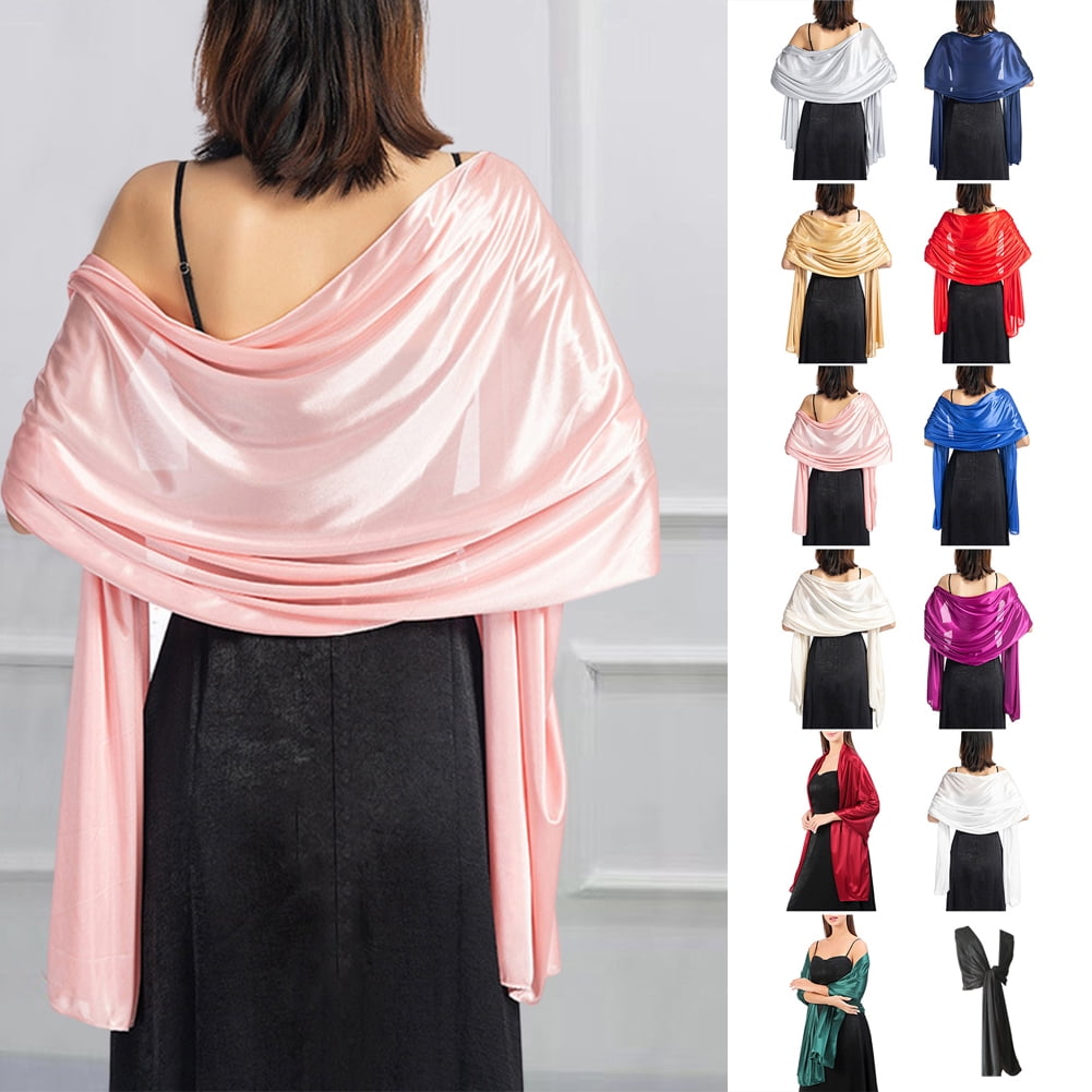 Shenmeida Solid Color Smooth Womens Shawls and Wraps, Wedding Party ...