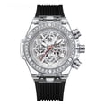 thumbnail image 3 of Reloj de cuarzo de tendencia de moda para hombre 7040 con calendario reloj luminoso con ventana transparente, 3 of 4