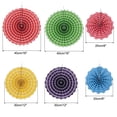 thumbnail image 2 of Uxcell 8"/12"/16" Round Paper Fans Hanging Decoration for Birthday Wedding Party, Striped Multicolor 6 in 1 Set, 2 of 6