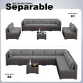 thumbnail image 2 of Gotland Outdoor Patio Furniture Set 9 Piece Sectional Rattan Sofa Set Rattan Wicker Patio Conversation Set with 8 Seat Cushions and 1 Tempered Glass Table,Grey, 2 of 5
