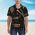 thumbnail image 5 of Trumpet Musical Notes Men'S 3d Print Casual Button Down Shirts, Novelty Hawaiian Short Sleeves 2xl, 5 of 7