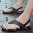 thumbnail image 6 of CPNG Men Flip Flops Leather Open Toe Thong Sandals Fashion Comfy Orthopedic Sandals Slip-on Indoor Outdoor Beach Flip-Flop Sandals Toe Corrector Slippers, 6 of 6