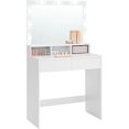 thumbnail image 1 of VASAGLE Vanity Desk, Makeup Vanity, Vanity Table with Large Mirror, LED Lights with Adjustable Brightness, 2 Drawers and 3 Compartments, Modern Makeup Desk, White, 1 of 6