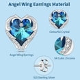 thumbnail image 2 of Beutirer Love Heart Stud Earrings for Women, 925 Sterling Silver Earrings with Heart Crystal, 18K White Gold Plated Angel Wings Earrings, Trendy Jewelry Gifts for Valentine's Day Mother's Day Birthday, 2 of 6