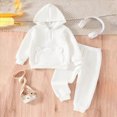 thumbnail image 5 of Zuwimk Toddler Boy And Girls Clothes Long Sleeve Hooded Pullover Sweatshirt + Pants 2pcs Fall Winter Outfit Set(T036-White), 5 of 9
