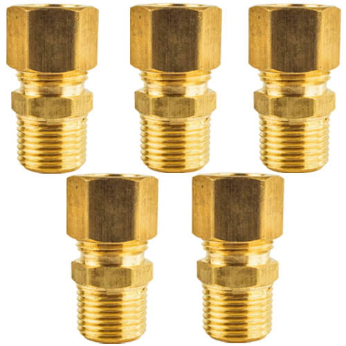 5/8" OD Tube Compression X 1/2" Female Brass Fitting Adapter Connector 2 PACK 