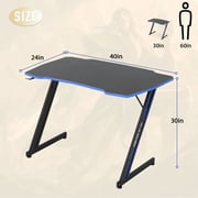 CL.HPAHKL 40/48Inch Gaming Desk Computer Desk for Small Area Corner, Z-shape Gaming Desk with Headphone Hook Gaming Table for PC Computer Table and Desks Small Portable Computer Desk Gaming PC Desk