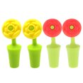 thumbnail image 1 of 4 tapones de silicona para botellas de vino con forma de rosa para bares, clubes y fiestas (2 rosas rojas + 2 rosas amarillas), 1 of 7