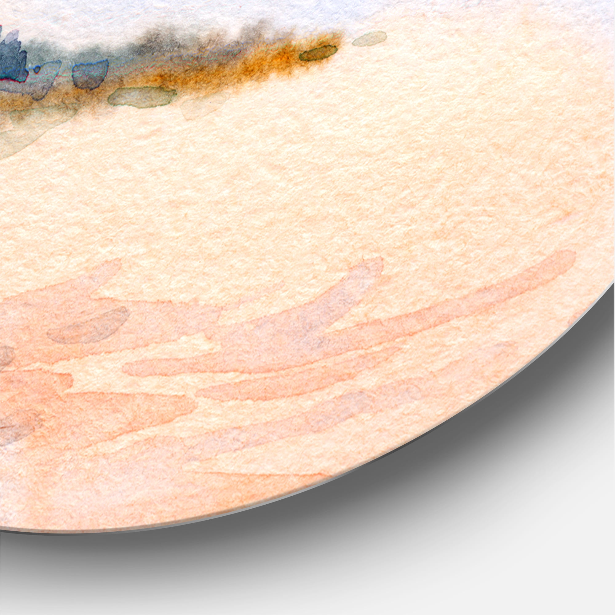 Designart 'The Rural Lake In Sunset Evening II' Traditional Circle Metal Wall Art 23x23 - Disc of 23