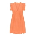 thumbnail image 4 of Ketyyh-chn99 Robe Maxi Grande Taille Robe Soleil Robes pour Femmes Robe de Plage Automne Décontractée Ample Robe Mini Orange,TP, 4 of 5