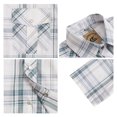 thumbnail image 2 of Coevals Club Men's Western Plaid Pearl Snap Buttons Two Pockets Casual Short Sleeve Shirts (White Plaid #28 M), 2 of 4