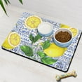 thumbnail image 3 of Summer Lemon Dog Bowl Mat - Absorbent Non-Slip Pet Food Mat with Floral Print, Durable and Easy to Clean, 3 of 4