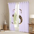 thumbnail image 3 of Manfei Teens Purple Bow Personalized Initial S Curtains Pack of 2 (42x84 Each),Kids Girls Cheetah Print Letter Monogrammed Curtains Blackout,Ultra Soft Home Decor, 3 of 6