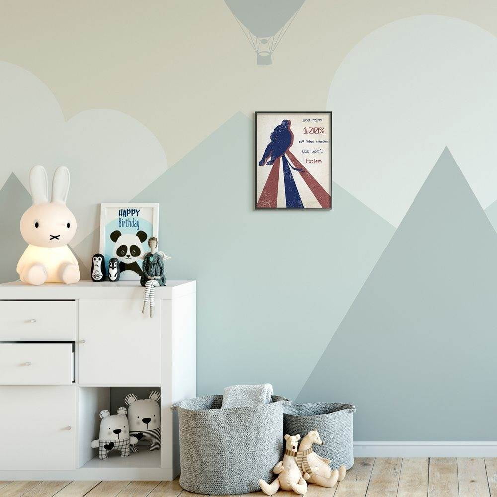 The Kids Room by Stupell Kids Inspirational Word Sports Design Framed Giclee Texturized Art by Daphne Polselli