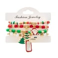 thumbnail image 6 of Top-keivon Christmas Beaded Bracelet - Santa Claus, Snowflakes, Red & Green Beads - Stackable Holiday Party Jewelry for Christmas, New Year's Bracelet, 6 of 11