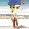 thumbnail image 1 of Pantalons pour Femmes Pantalons Courts Courts Imprimés Jaune XXL, 1 of 4