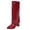 Wine, variant on Womens Knee High Boots Pointed Toe Chunky Block Heel Faux Leather Pull on Tall Western Fold Over Shark Boot Size 6-9.5