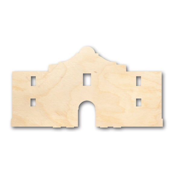 Unfinished Wood Alamo Shape - Craft - up to 36'' DIY 1'' / 1/8''