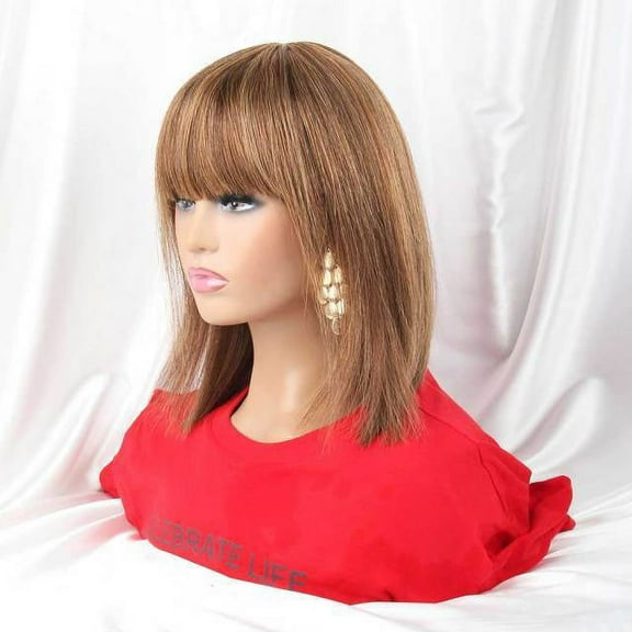 #4/ 30 Highlight Pixie Cut Short Straight Human Hair Bob Wig