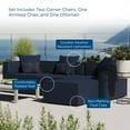 thumbnail image 2 of Modway Saybrook 4-Piece Fabric Upholstered Outdoor Patio Sectional Sofa in Navy, 2 of 12