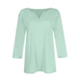 thumbnail image 4 of Short Sleeve Womens Tops 2025 Spring Neck Casual Print Tunic T Shirts Womens Tops Mint Green S, 4 of 5
