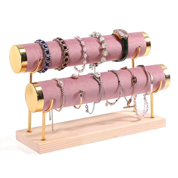 Soporte de exhibición de madera maciza, estante de joyería, soporte de almacenamiento de madera for pulseras y relojes