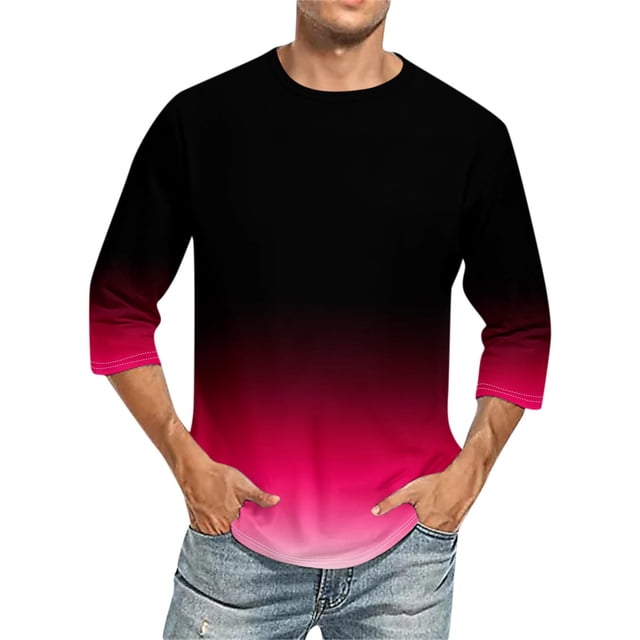 Chemises pour Hommes, Hommes Imprimé Col Rond Décontracté Mode Manches Courtes Blouses Col Rond Chemises