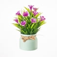 thumbnail image 2 of AFQH Artificial Potted Flowers Fake Potted Plants Plastic Faux Flowers for Home Decor, 2 of 10