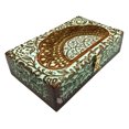thumbnail image 2 of FORESTIS GALLINARIA Handmade Decorative Wooden Jewelry Box, Kit, Vanity,Trinket, Organizer For, Ladies, Men, Women, Gold, Cash,Multipurpose Keepsake, Gift Item (10x6, Full-Bread Greenish-Blue), 2 of 8