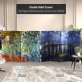 thumbnail image 2 of Red Lantern 4 ft. Short Double Sided Works of Van Gogh Canvas Folding Screen - Irises/Starry Night Over Rhone, 2 of 8