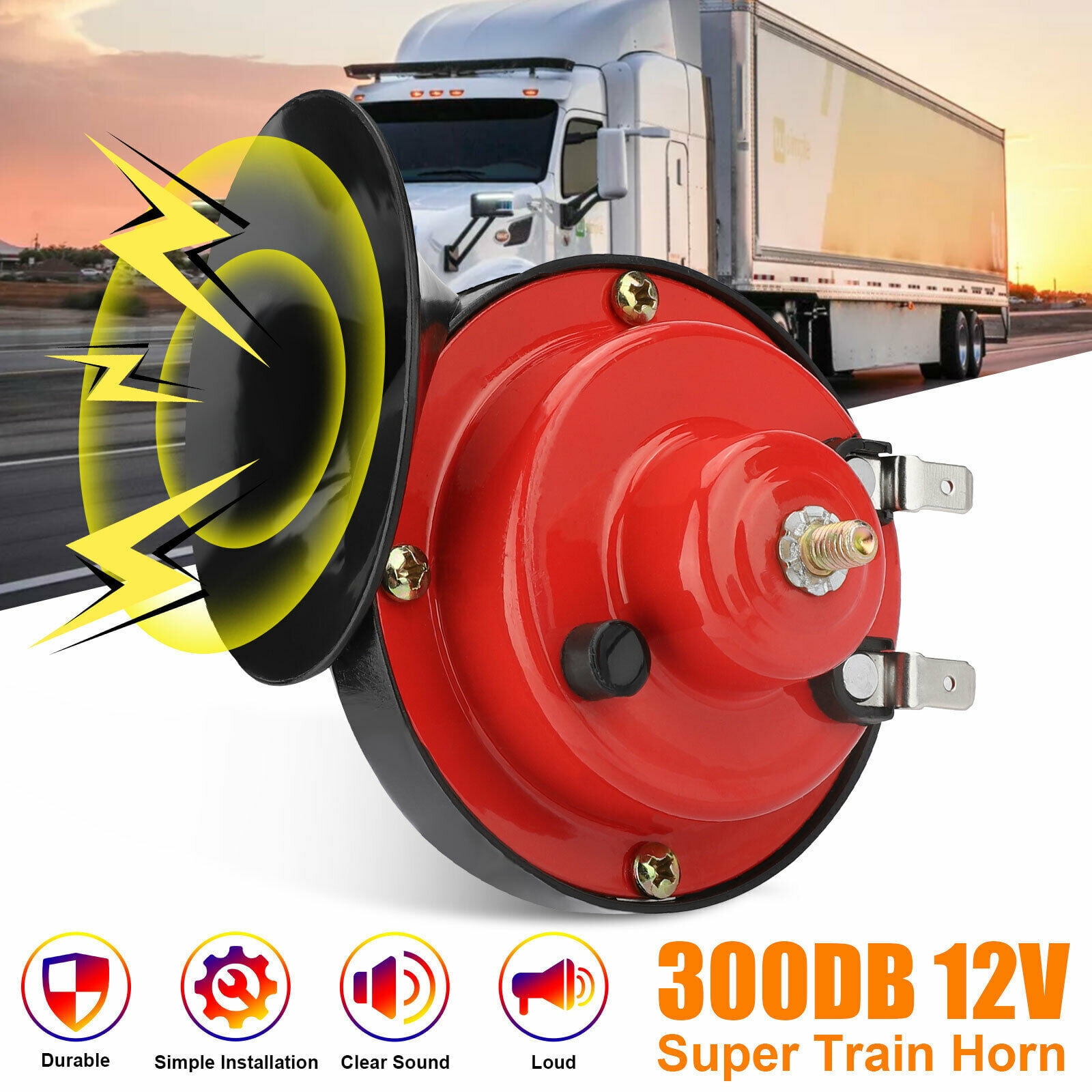 12V 300DB Super Loud Train Horn Waterproof for Motorcycle Car Truck SUV