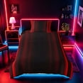 thumbnail image 2 of meiyoeat Modern Red Striped Twin Bedding, Luxury Dark Gradient Duvet Cover Set for Boys, Red, Black Reversible 2-Piece, 1 Duvet Cover and 1 Pillowcase, 2 of 7
