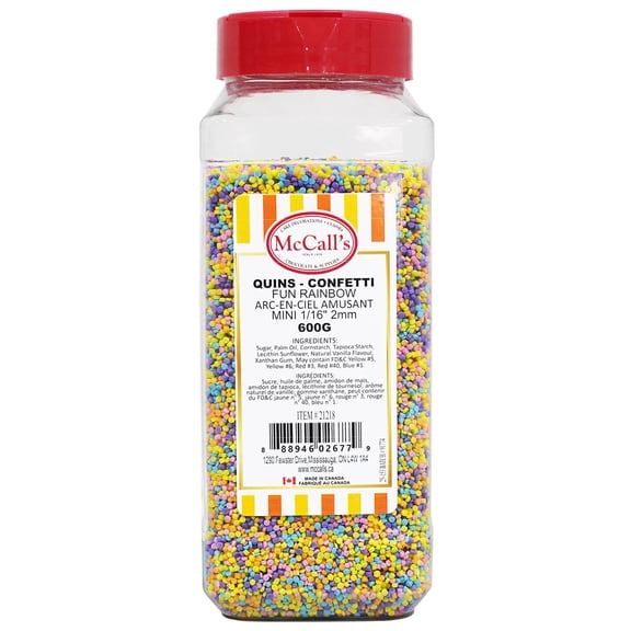 QUINS CONFETTI FUN RAINBOW MINI 1/16" 2 mm 600 g