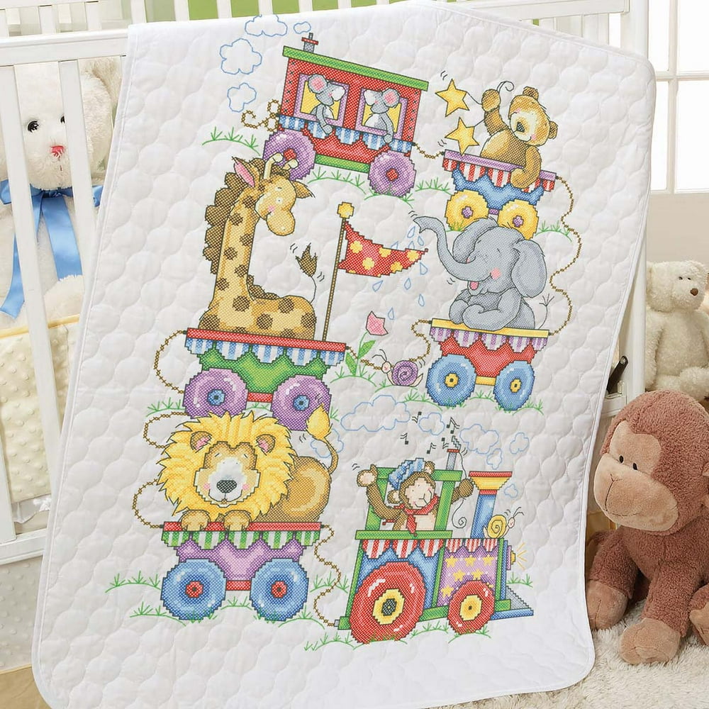 Herrschners® Circus Train Baby Quilt Stamped Cross-Stitch Kit - Walmart