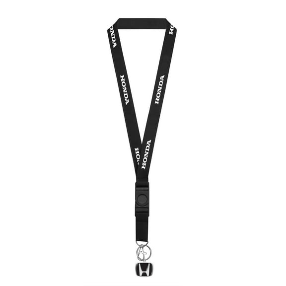 Honda Black Nylon Lanyard with Black H Logo Key Charm
