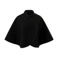 thumbnail image 2 of Fewfanhot Collared Wool Blend Cape Shawl, Button Detail Wrap Poncho for Women Daily Business Casual Wear, 2 of 5