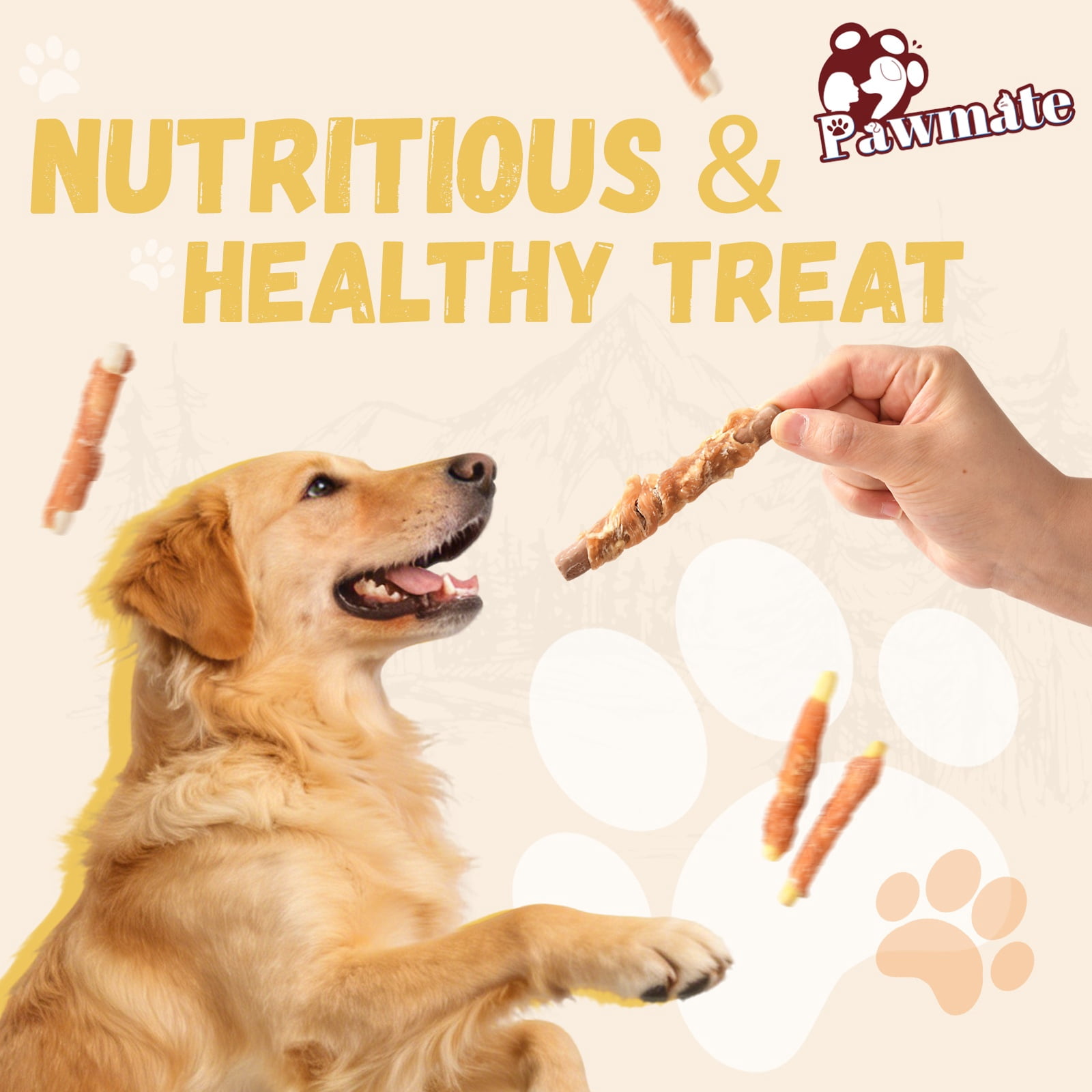 Pawmate Chicken Jerky Wrapped Biscuits Dog Treats Variety Pack, Pumpkin Biscuits, Crunchy Sticks & Peanut Butter Flavor, Natural Snacks for Dogs, 33oz, 3 Pack