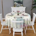 thumbnail image 2 of Pioneer Flower Floral Print Pattern Round Tablecloth 60"x60",Wrinkle Wipeable Table Cloth for Kitchen Dining Room Picnic Patio Party, 2 of 6