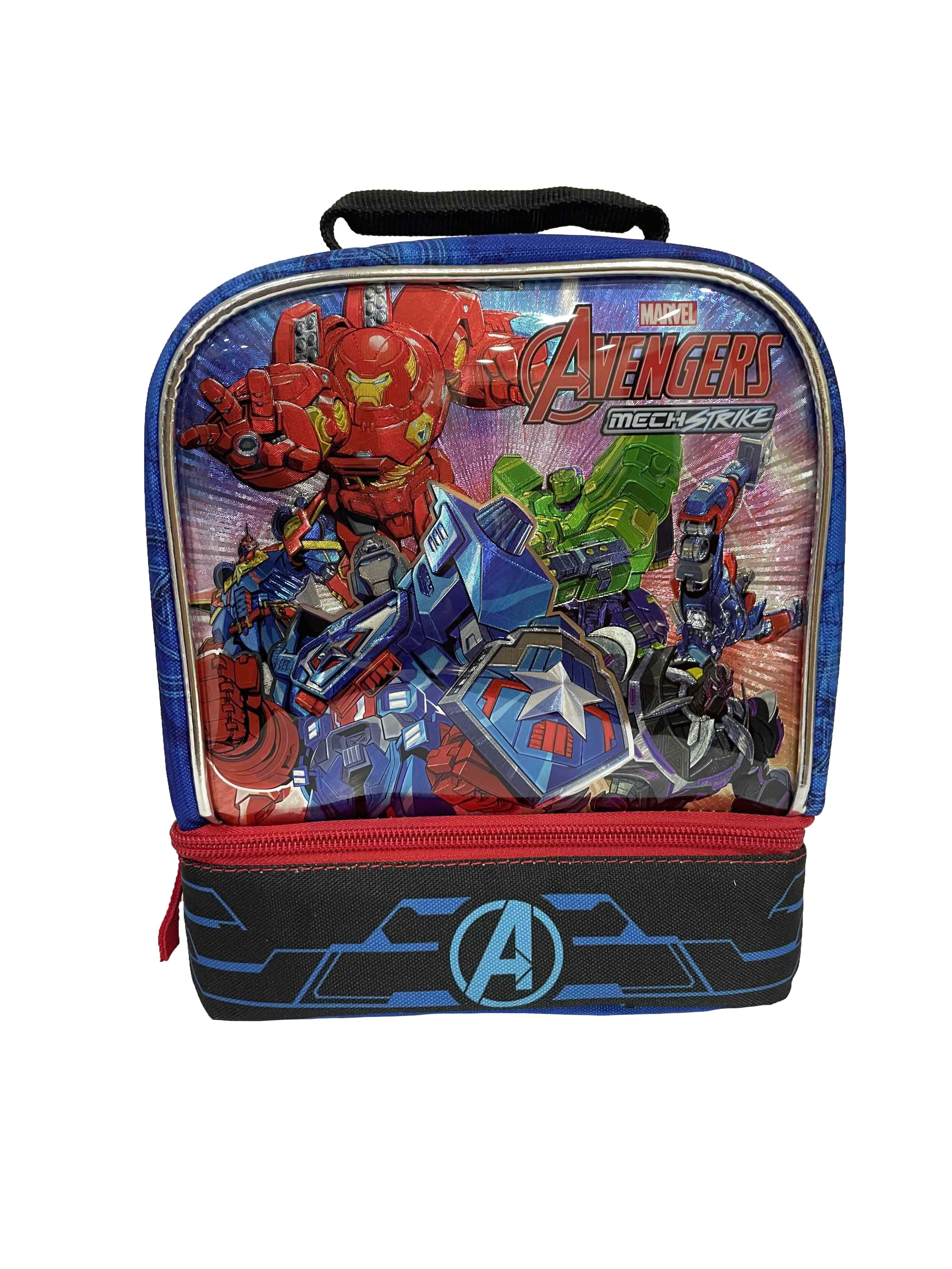 AVENGERS COMIC CHILDS SCHOOL BOYS INSULATED WIPE CLEAN LUNCH BOX BAG BOTTLE 