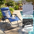 thumbnail image 5 of EDX Zero Gravity Chair XL Padded Folding Outdoor Recliner with Headrest & Cup Holder Tray, Adjustable 0–170°, Heavy Duty Steel Frame, Patio Lawn Beach Lounge Chair, Blue, 5 of 8