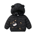 thumbnail image 2 of Spazoro Toddler Girls Hooded Puffer Jacket, Zip Up Animal Print Long Sleeve Soft Lightweight Warm Winter Outerwear for Little Girls Black Size 5-6, 2 of 9