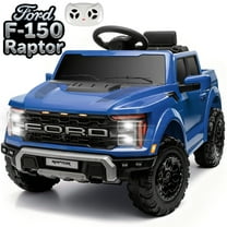 CASEMIOL 12V Ford F150 Raptor Kids Ride On Truck, Electric Car with Remote Control, Bluetooth Music, Suspension Wheels, Ride On Toys for Boys & Girls Ages 3-5, Gift for Kids, Blue