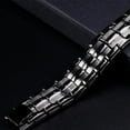 thumbnail image 4 of Pulseras magnéticas para hombres artritis y articulaciones, pulsera magnética de acero de titanio con imanes efectivos de doble fila, 4 of 5