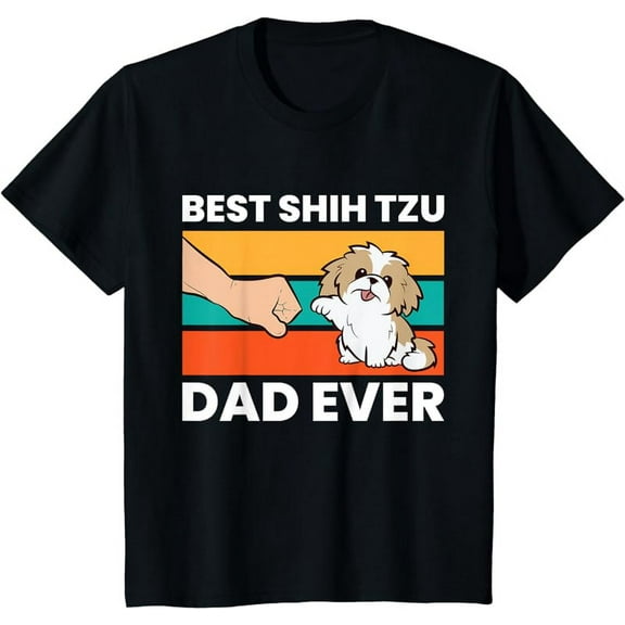 Best Shih Tzu Dad Ever Funny Shih Tzu T-Shirt