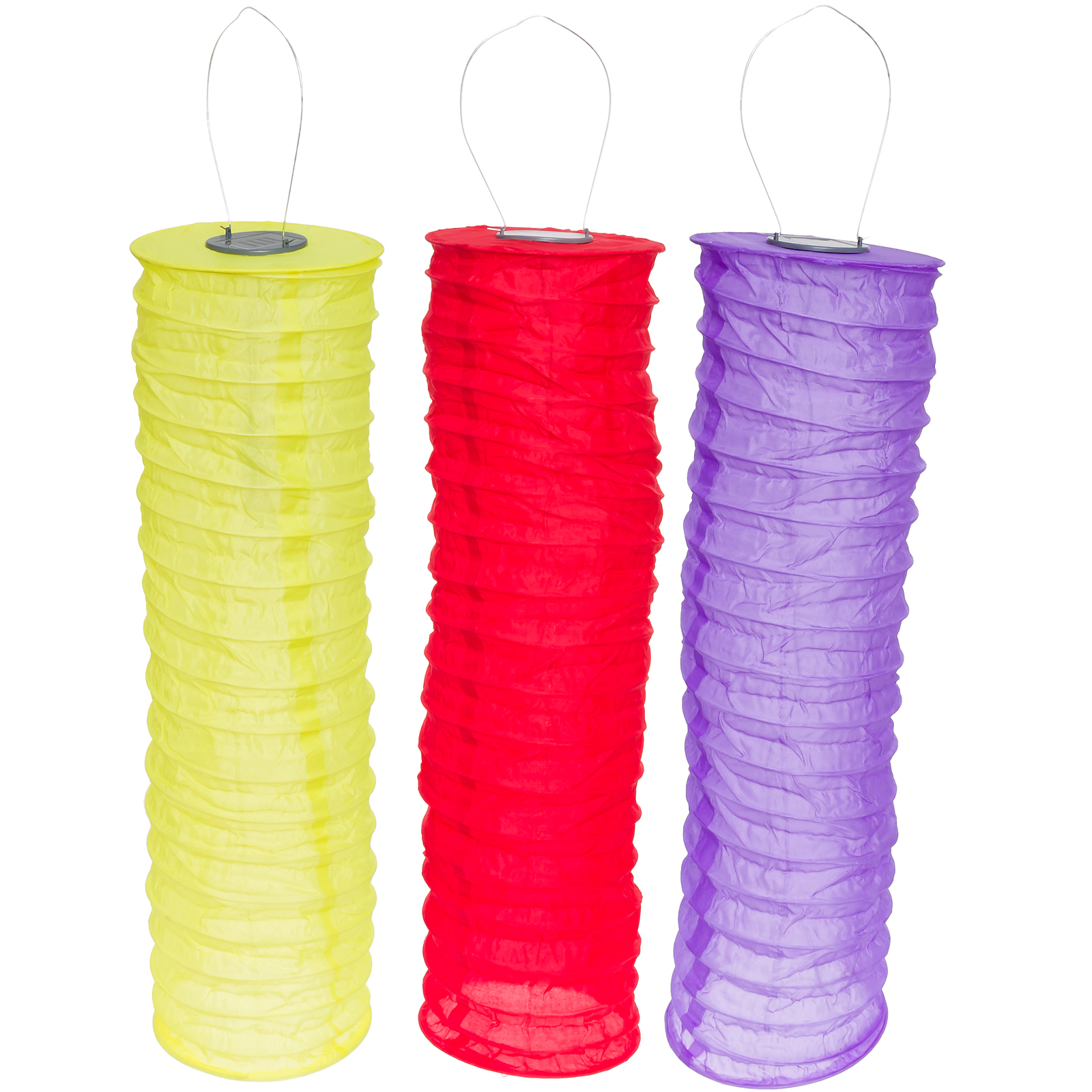 GREENLIGHTING NEW MultiColored Solar LED Hanging Cylinder Lanterns 3